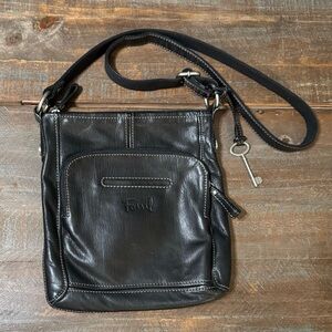 Fossil Vintage Hanover Crossbody Black leather